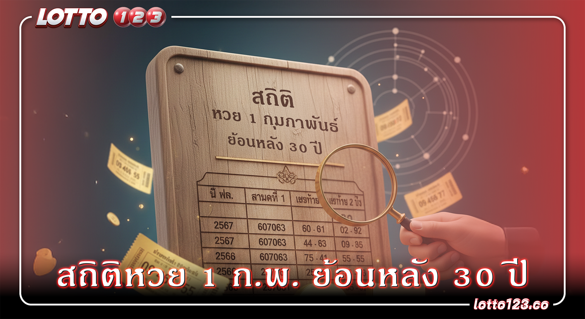 มาแล้วจ้า! สถิติหวย 1 ก.พ. ย้อนหลัง 30 ปี ใครอยากเฮงต้องตามมาดู